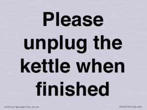 Please unplug the kettle when finished